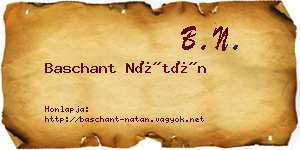 Baschant Nátán névjegykártya